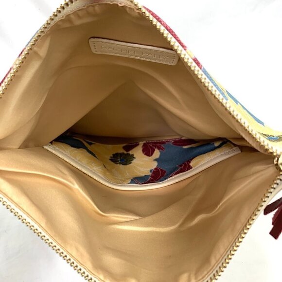 Rachel Pally Leather Trimmed Fold Over Clutch - Cream Multicolor Floral Print - Picture 11 of 13